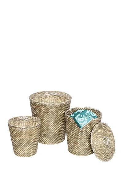Honey-can-do Seagrass Baskets In Natural White