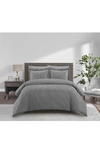 CHIC TWIN MORGAN LAID BACK TWO-TONE STRIPED DUVET COVER 5-PIECE SET
