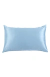 Melange Home 100% Pure Mulberry Silk Pillow Case In Blue