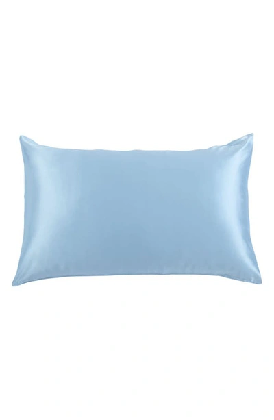 Melange Home 100% Pure Mulberry Silk Pillow Case In Blue