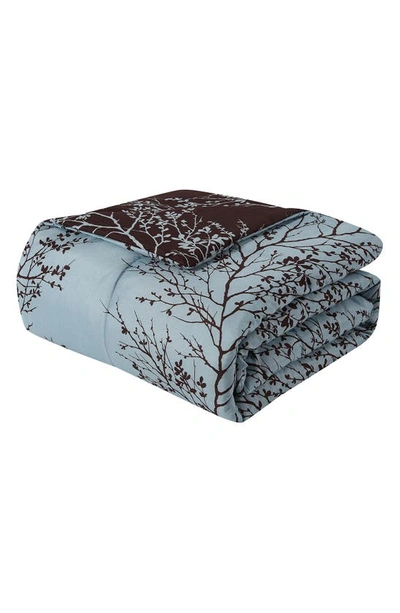 Vcny Home 8-piece Blue Chocolate Leaf Bedding Set