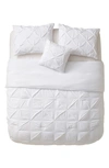 Vcny Home Carmen 3-pc. Ruched Queen Duvet Cover Set Bedding In White