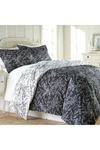 Southshore Fine Linens Winter Brush Reversible Comforter Sets In Black