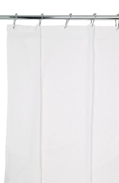 Bcbg Two Tone Honeycomb Shower Curtain In White