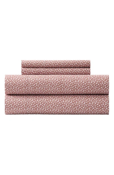 Chic Reuben Blush/white Spot Microfiber Sheet Set