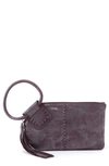 Hobo Sable Leather Clutch In Plum Graphite