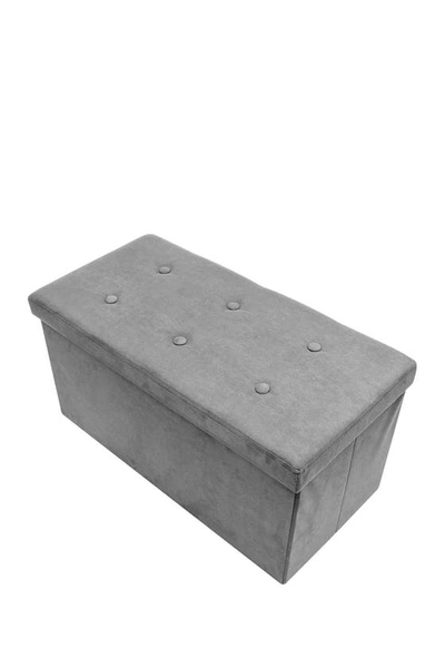 Sorbus Foldable Small Suede Storage Bench In Gray