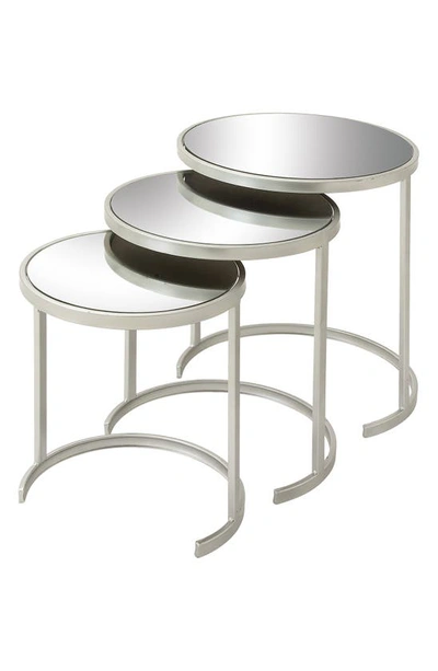 Vivian Lune Home Set Of 3 Silver Metal Accent Table