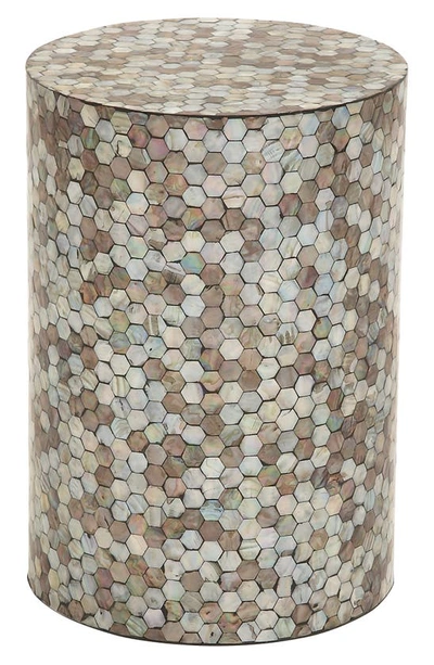 Ginger Birch Studio Mosaic Shell End Table In Multi Colored