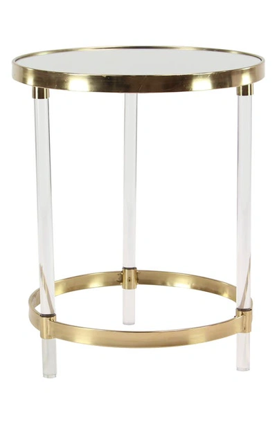 Ginger Birch Studio Goldtone Acrylic Contemporary Accent Table With Mirrored Top And Acrylic Legs