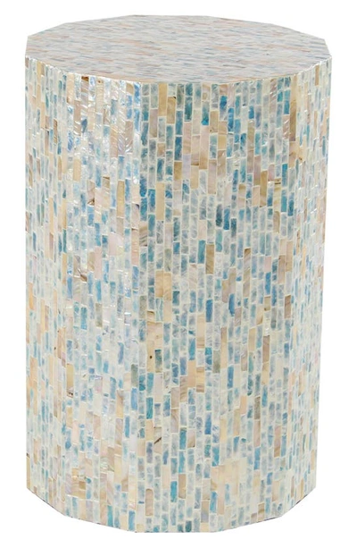 Ginger Birch Studio Blue Shell Mosaic Accent Table