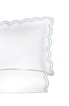 Melange Percale Scallop Trim 3-piece Duvet Set In True Blue