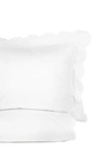 Melange Percale Scallop Trim 3-piece Duvet Set In White