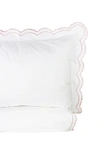 Melange Percale Scallop Trim 3-piece Duvet Set In Rose