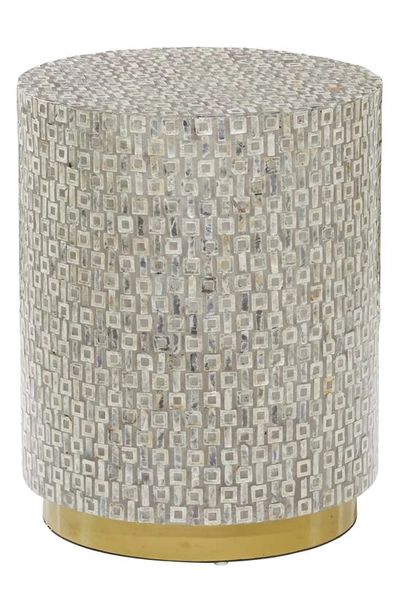 Ginger Birch Studio Contemporary Shell & Wood Accent Table In Grey
