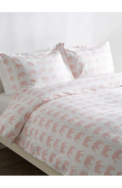 Melange Home Grey Twin 400 Thread Count Cotton Elephants Duvet 2-piece Set In Pink