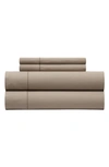 CHIC CASEY TAUPE SOLID WASHED MICROFIBER SHEET SET