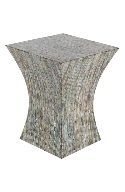 Ginger Birch Studio Multi Color Mosaic Shell End Table In Multi Colored