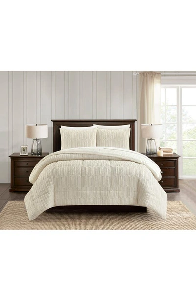 Chic Pacifica Faux Fur 2-piece Quilted Comforter Set In Beige