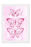 Wynwood Studio Wynwood Pink Butterfly Framed Wall Art In Pink