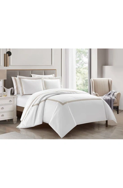 Chic Lewinston Cotton Blend Duvet Cover Set In Taupe
