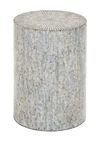 Willow Row Contemporary Iridescent Shell Inlaid Wooden Accent Table In Grey