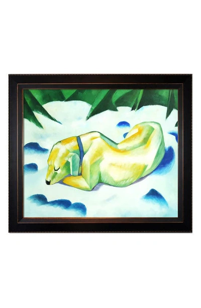 Overstock Art 'dog Lying In The Snow' By Franz Marc Framed Oil Painting Reproduction In Multi