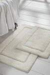 Modern Threads Charcoal Solid Loop Non-slip Bath Mat 2-piece Set In White