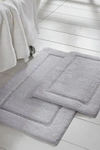 Modern Threads Charcoal Solid Loop Non-slip Bath Mat 2-piece Set In Silver