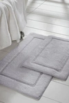 Modern Threads 2-pack Solid Loop With Non-slip Backing Bath Mat Set In Silver