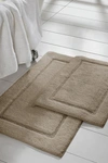 Modern Threads Charcoal Solid Loop Non-slip Bath Mat 2-piece Set In Taupe