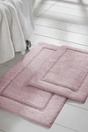 Modern Threads Charcoal Solid Loop Non-slip Bath Mat 2-piece Set In Dusty Rose
