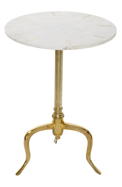 Vivian Lune Home White Marble Accent Table