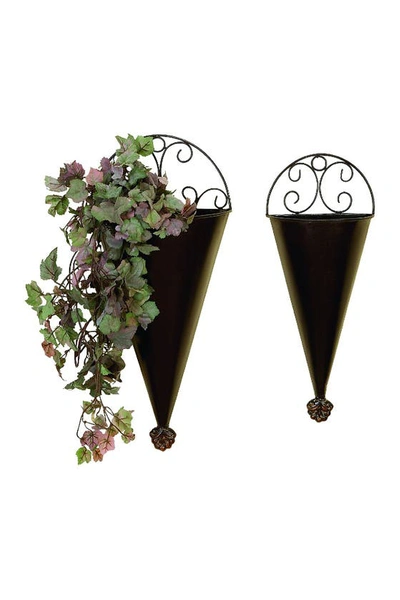 Willow Row Metal Wall Planter In Black