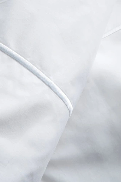 Melange Percale Stripe Marrow 2-piece Duvet Set In White/white