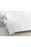 Melange Percale Stripe Marrow 2-piece Duvet Set In Grey/white