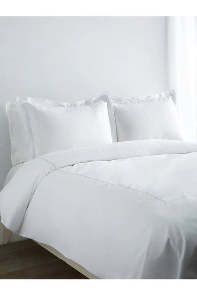 Melange Home Percale Stripe Marrow 2-piece Duvet Set In Ivory/white