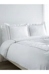 Melange Percale Stripe Marrow 2-piece Duvet Set In Charcoal/white