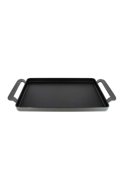 Chasseur 14" Caviar Grey Rectangular French Enameled Cast Iron Griddle