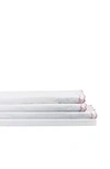 Melange Double Scallop Trim 4-piece Sheet Set In Rose/white