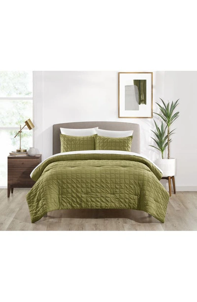 Chic Jessa Washed Garment Dyed 3-piece Comforter Set In Green