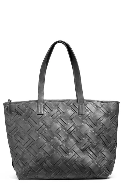 Day & Mood Mee Woven Leather Tote Bag In Anthracite