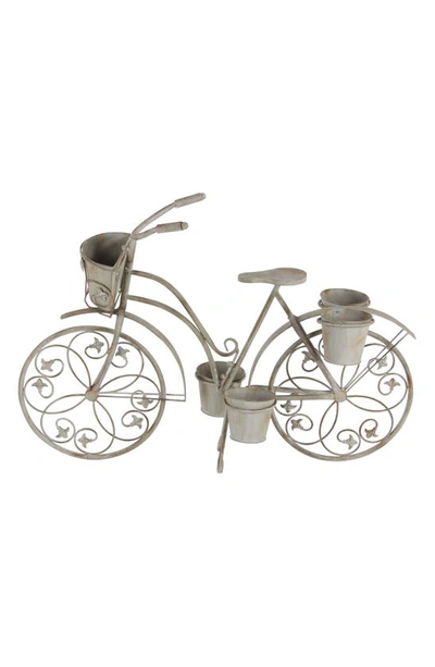 Willow Row Bicycle Flower Planter In Silver