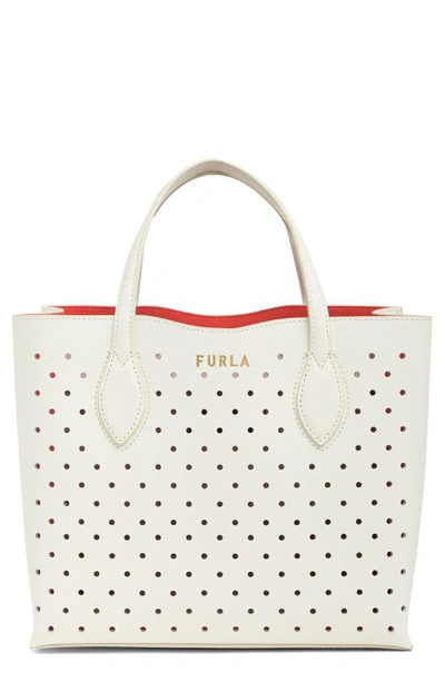 Furla Era Small Perforated Leather Tote Bag In Talco H | ModeSens