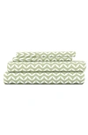Homespun Home Spun Premium Ultra Soft Puffed Chevron Pattern 4-piece Bed Sheet Set In Sage