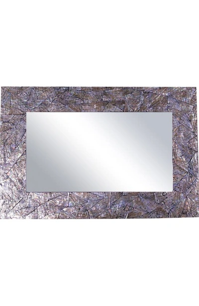 Overstock Art Brindled Glam Mother Of Pearl Framed Rectangle Mirror In White