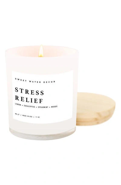 Sweet Water Decor Stress Relief 11 Oz. White Jar Candle