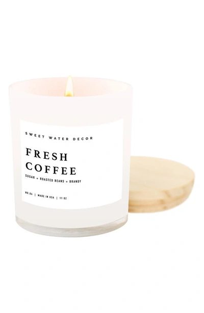 Sweet Water Decor Fresh Coffee 11 Oz. Candle In White