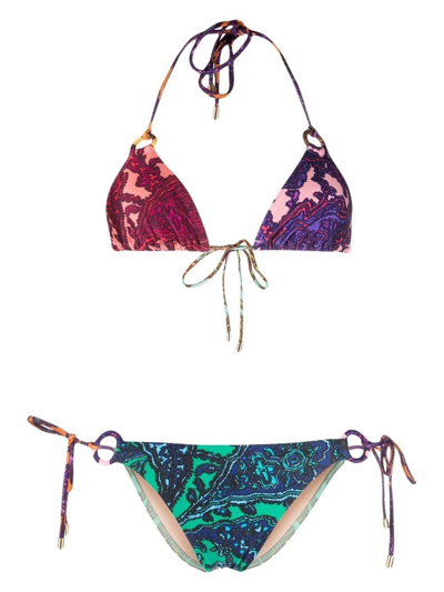 Zimmermann Tiggy Paisley Ring Tie Two-piece Bikini Set In Multicolor
