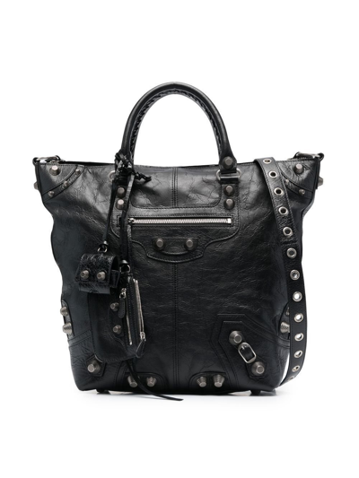 Balenciaga Black Le Cagole Leather Tote Bag